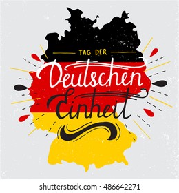 Tag der Deutschen Einheit oder Tag der Deutschen Einheit Feiertag Grußgrafik, Schrift