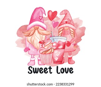 Valentine’s Day gnome sublimation Design for t-shirt, scrapbooks, pillow cover, cards and others