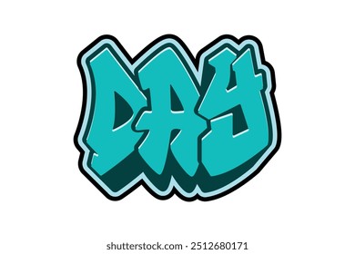 Efecto de texto de diseño de letra de graffiti "día"