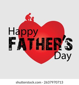 Father’s Day Greeting Card Design – Calligraphy, Typography, and Heart Symbol Graphic