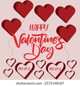 Valentine’s Day greeting card with hearts