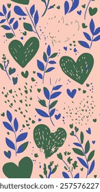 Valentine’s Day greeting card with hearts pattern