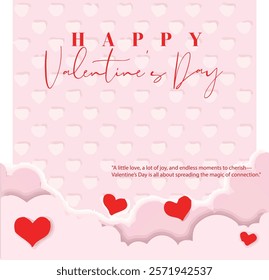 Valentine´s day greeting card or poster collection with hearts and textures in pink  colors. Also useful as background and sale banners or greeting cards templates and social media post.
