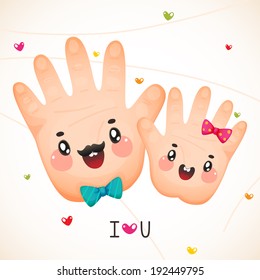 FatherÃ¢Â?Â?s day, greeting card, vector.