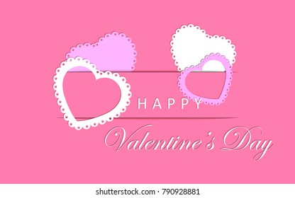 Valentine’s Day greeting card. Web banner. Vector illustration. 