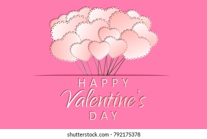 Valentine’s Day greeting card. Web banner. Vector illustration. 
