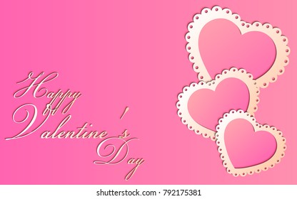 Valentine’s Day greeting card. Web banner. Vector illustration. 