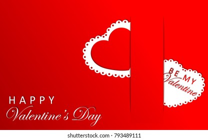 Valentine’s Day greeting card. Web banner. Vector illustration. 