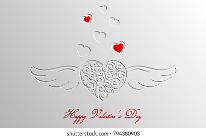 Valentine’s Day greeting card. Web banner. Vector illustration. 