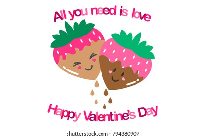 Valentine’s Day greeting card. Web banner. Vector illustration. 