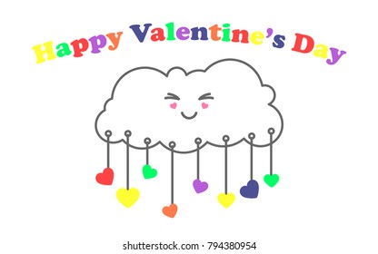 Valentine’s Day greeting card. Web banner. Vector illustration. 