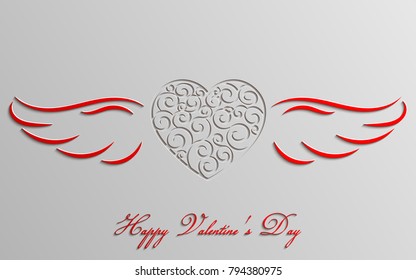 Valentine’s Day greeting card. Web banner. Vector illustration. 