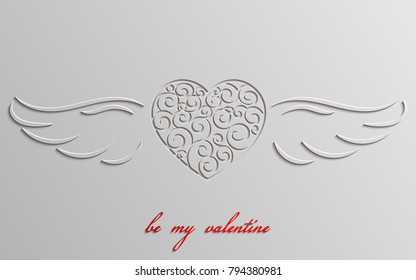 Valentine’s Day greeting card. Web banner. Vector illustration. 