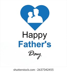 Father’s Day Greeting with Heart Symbol and Silhouette