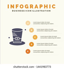 Day, Hat, Presidents, Usa Solid Icon Infographics 5 Steps Presentation Background