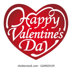 Valentine’s Day heart-shape logo/icon, vector illustration.