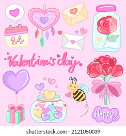 Valentine’s Day holiday Valentine element  vectors icon set