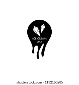 the day of the Ice icon. Element of ice cream icon for mobile concept and web apps. Glyph stylethe day of the Ice icon can be used for web and mobile on white background