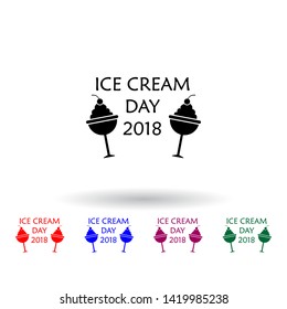 day of the ice multi color icon. Elements of ice cream set. Simple icon for websites, web design, mobile app, info graphics