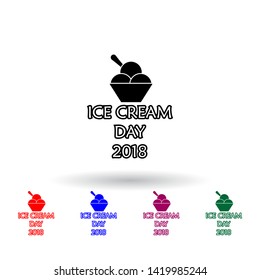 day of the ice multi color icon. Elements of ice cream set. Simple icon for websites, web design, mobile app, info graphics