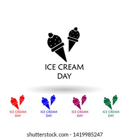 day of the ice multi color icon. Elements of ice cream set. Simple icon for websites, web design, mobile app, info graphics