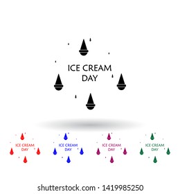 day of the ice multi color icon. Elements of ice cream set. Simple icon for websites, web design, mobile app, info graphics