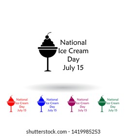 day of the ice multi color icon. Elements of ice cream set. Simple icon for websites, web design, mobile app, info graphics