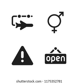 day icon. 4 day vector icons set. intersex, open and travel icons for web and design about day theme