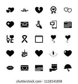 Day icon. collection of 25 day filled icons such as gift, heart with cross, heart ribbon, love word, love letter, ribbon, sundial. editable day icons for web and mobile.