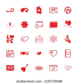 Day icon. collection of 25 day filled and outline icons such as love letter, heart, heart key, i love you, sundial, flower, calendar. editable day icons for web and mobile.