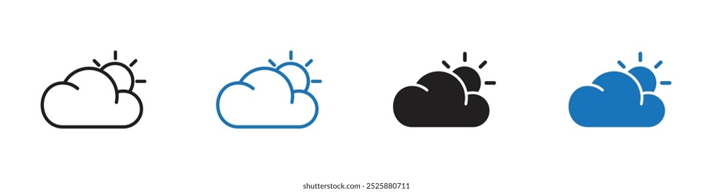 Day icon linear graphics set vector in black