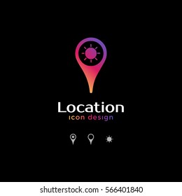 day icon. location icon for map