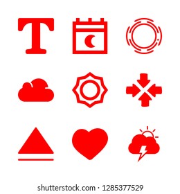 day icons set with four arrows, heart and calendar vector set