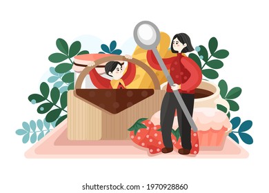 Mother’s Day Illustration concept. Can use for web banner, infographics, hero images. Flat isometric illustration isolated on white background.