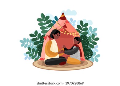 Mother’s Day Illustration concept. Can use for web banner, infographics, hero images. Flat isometric illustration isolated on white background.