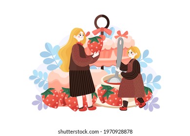 Mother’s Day Illustration concept. Can use for web banner, infographics, hero images. Flat isometric illustration isolated on white background.