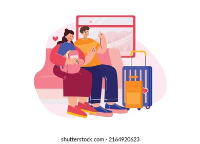 Valentine’s Day Illustration concept. Flat illustration isolated on white background