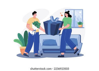 Woman’s Day Illustration concept. Flat illustration isolated on white background