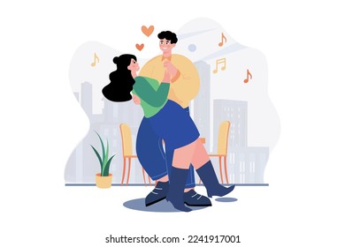 Valentine’s Day Illustration concept. A flat illustration isolated on white background