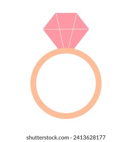 Valentine’s Day illustration with engagement ring