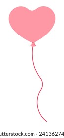 Valentine’s Day illustration with pink balloon