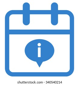 Day Information vector icon. Style is flat symbol, cobalt color, rounded angles, white background.