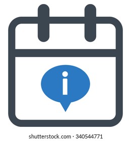 Day Information vector icon. Style is bicolor flat symbol, smooth blue colors, rounded angles, white background.