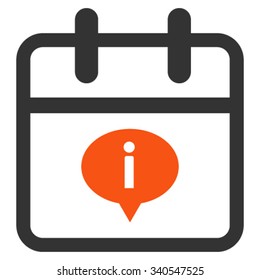 Day Information vector icon. Style is bicolor flat symbol, orange and gray colors, rounded angles, white background.