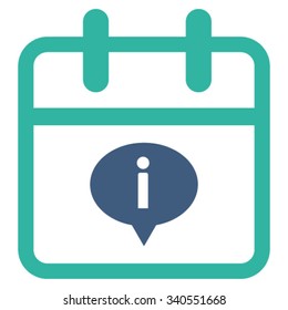 Day Information vector icon. Style is bicolor flat symbol, cobalt and cyan colors, rounded angles, white background.