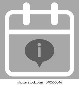 Day Information vector icon. Style is bicolor flat symbol, dark gray and white colors, rounded angles, silver background.