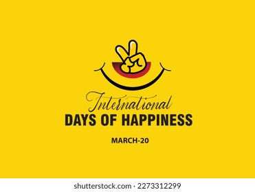 Day of International Happiness Vector Design Template