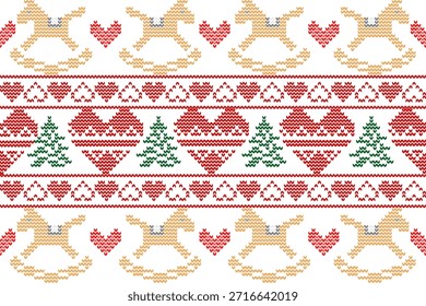 Valentine’s Day knitted red heart background
