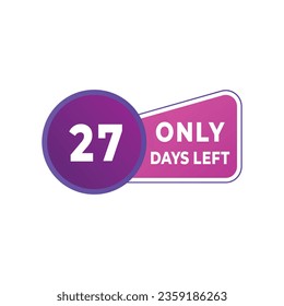 day left countdown discounts and sale time. day left sign label vector illustration