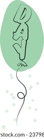 Day lettering balloon with string